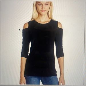 Woman’s Cold Shoulder Black Top